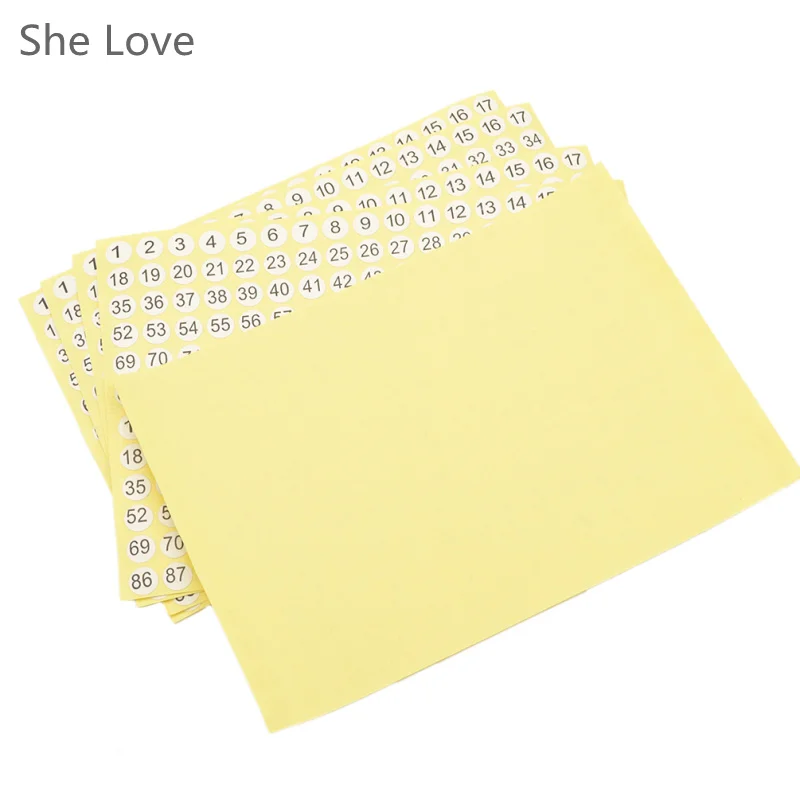 Chzimade 5 Sheet White Round Numbers 1-102 Self Adhesive Decorative Stickers