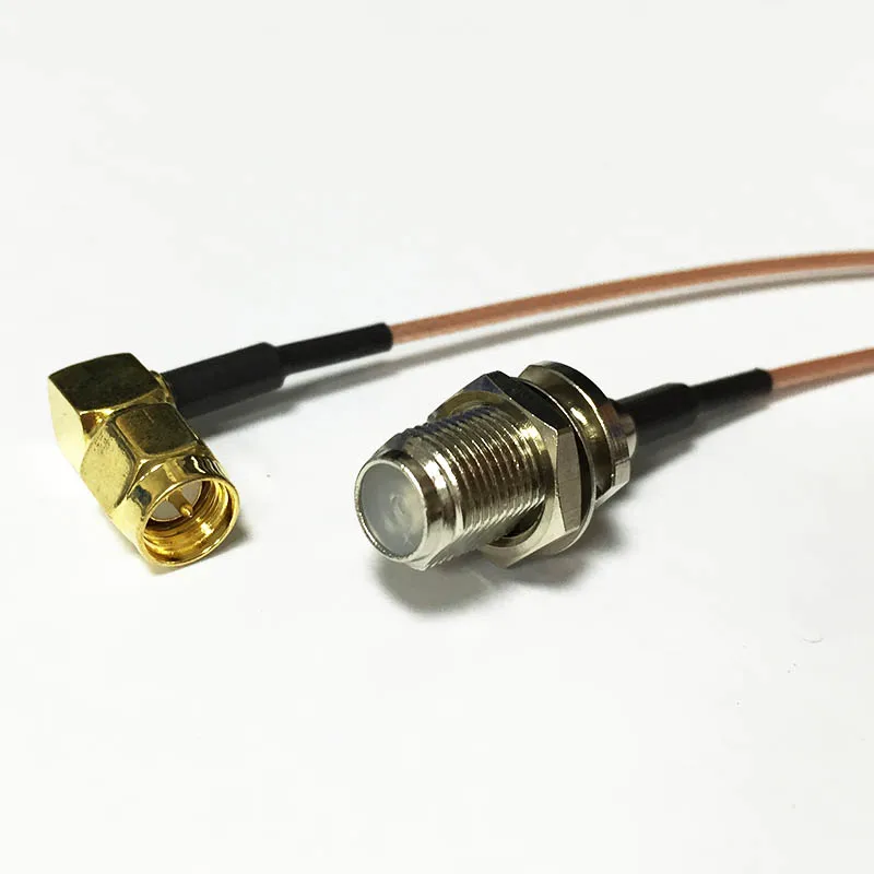 WIFI antenna adapter SMA male right angle switch F type female jack pigtail cable RG178 15cm 6