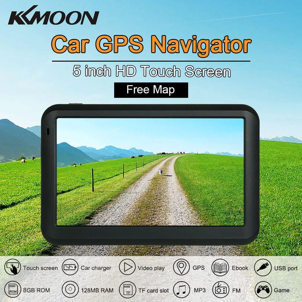 5inch Car Portable GPS Navigation 128M 8GB Car Navigator Free Map HD