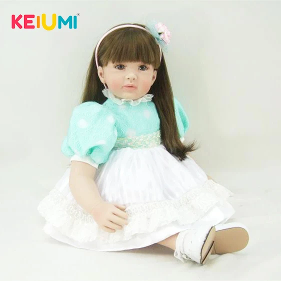 

Realistic 22 Inch 56 cm Reborn Baby Doll Soft Touch Silicone Newborn Doll For Girl Cloth Body Kids Christmas Gifts