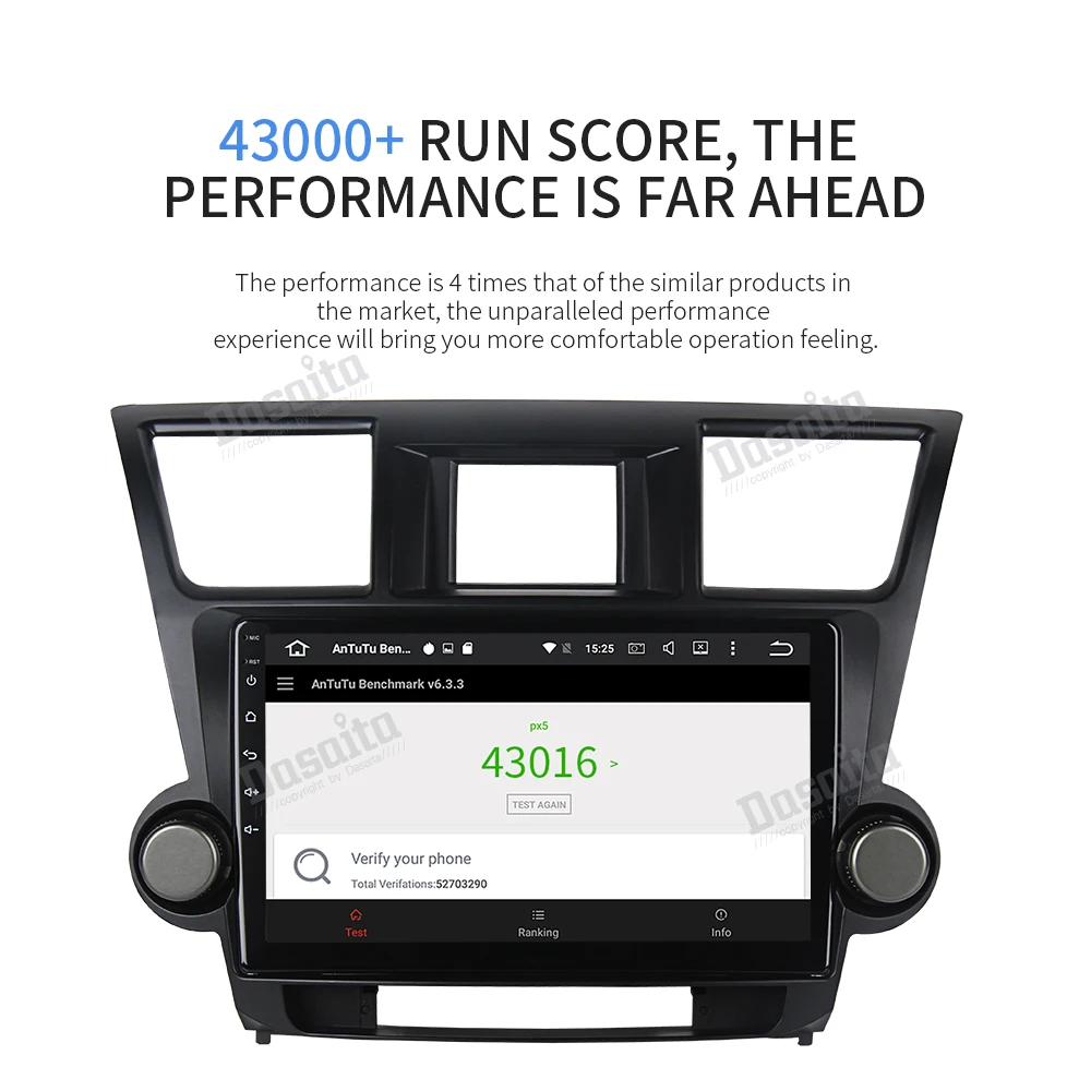 Flash Deal Dasaita 10.2" IPS Android 9.0 Car Multimedia for Toyota Highlander Radio 2009 2010 2011 2012 Octa Core Navigation GPS BT 4G RAM 11