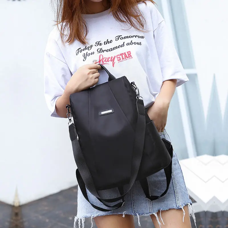 Женский портативный рюкзак для путешествий с защитой от кражи, Повседневная нейлоновая вместительная сумка через плечо, школьный ранец