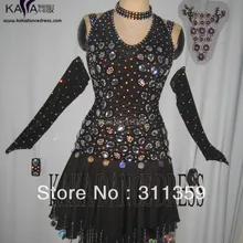 Конкурс перо латинский танец платье, Танго сальса самба танец платье, Kaka-l130324