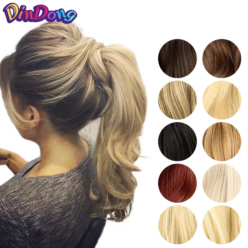 

DinDong Synthetic Hair Extension 20'' Ponytail Extensions Tail Flase Pony Tail Hairpiece Nature Wave Blonde Brown Black