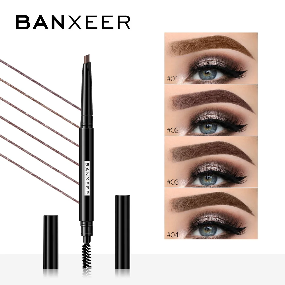 

BANXEER Eyebrow Pen Waterproof Long Lasting Eyebrow Tattoo Pencil 4 Colors Eye Brow Enhancer Tint Natural Cosmetic Makeup