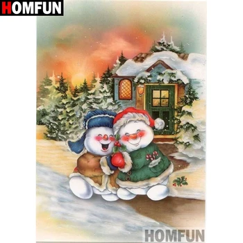 

HOMFUN Full Square/Round Drill 5D DIY Diamond Painting "Cartoon snowman" Embroidery Cross Stitch 3D Home Decor Gift A17695