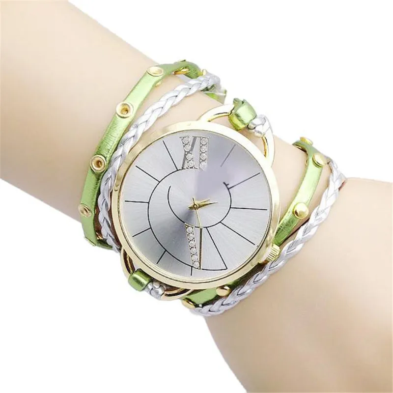 Большой циферблат Для женщин браслет часы ручной работы дамские часы Лидер продаж наручные кварцевые часы уникальные Стиль Модное платье relogios подарок