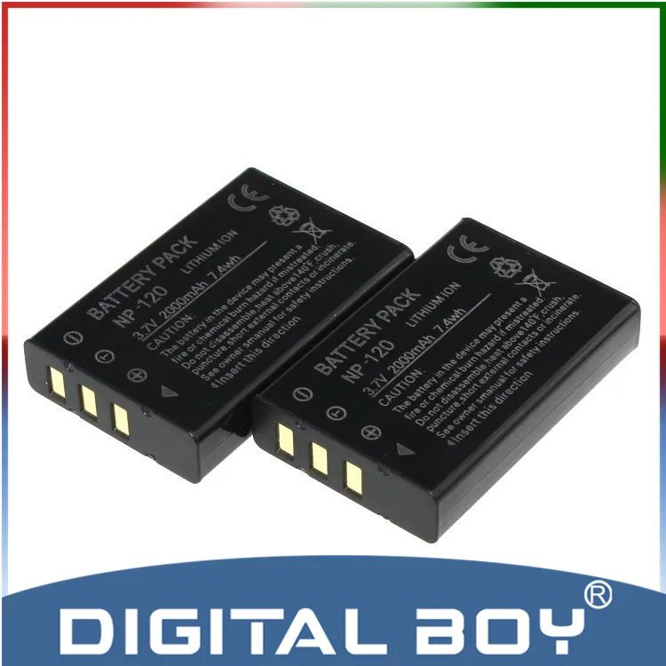 

Drop Shipping 2pcs/lot NP-120 NP120 NP 120 2000mAh 3.7v rechargeable Camera Battery For FUJIFILM FUJI F10 F11 603 M603 Zoom z1