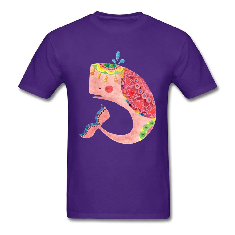 O Neck The Pink Whale All Cotton Youth Top T-shirts Custom Short Sleeve Tops & Tees 2017 Hot Sale Cool Tee-Shirt The Pink Whale purple