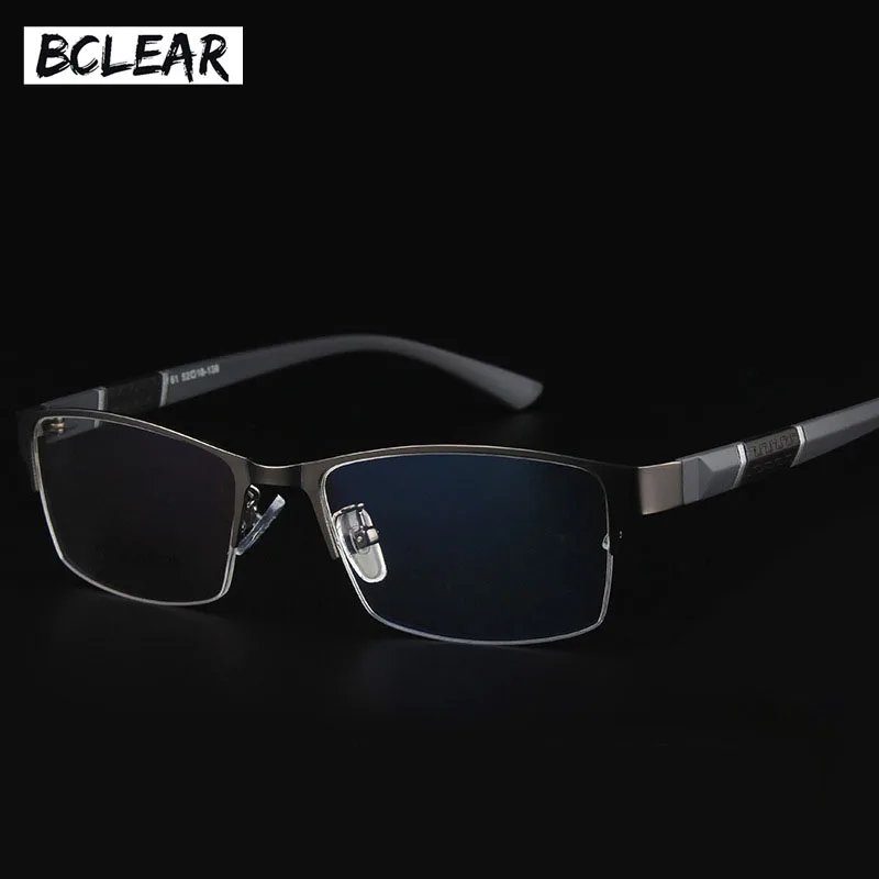 

BCLEAR 2018 New Arrival Half Rim Spectacle Frames Alloy Flexible Plastic TR90 Temple Legs Optical Eyeglasses Frame Men Eyewear