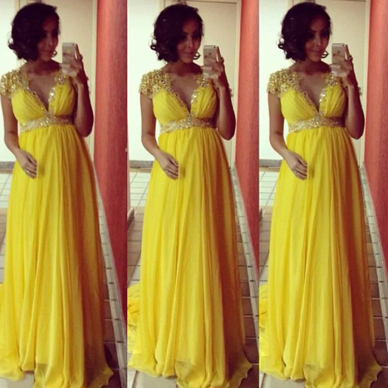 plus size yellow evening gowns