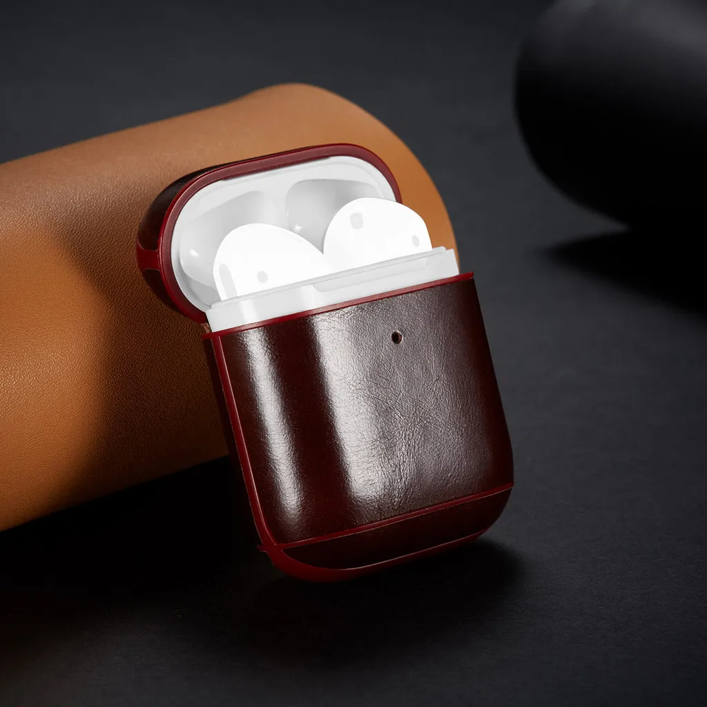 

Case For AirPods 2 1 Case Leather Earphones Accessories Anti-lost Rope Protective Headphone Cover For Apple Air Pods Case Z627