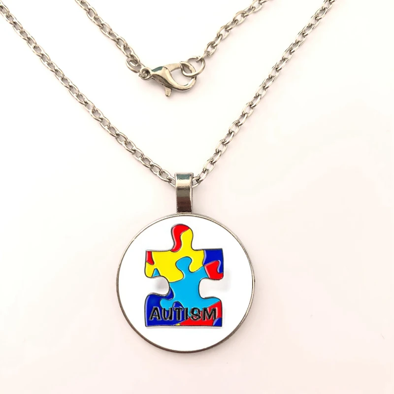 

new arrive Jigsaw puzzle Necklaces Glass Cabochon Pendants Brand Jewelry for Women Men Friend Ship Gift accessory