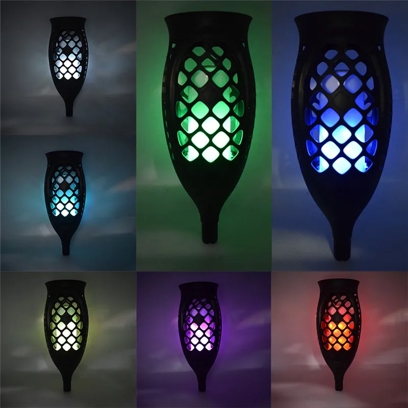 RGB Solar Flame Lamps LED Lawn Flame Flickering Torch ...