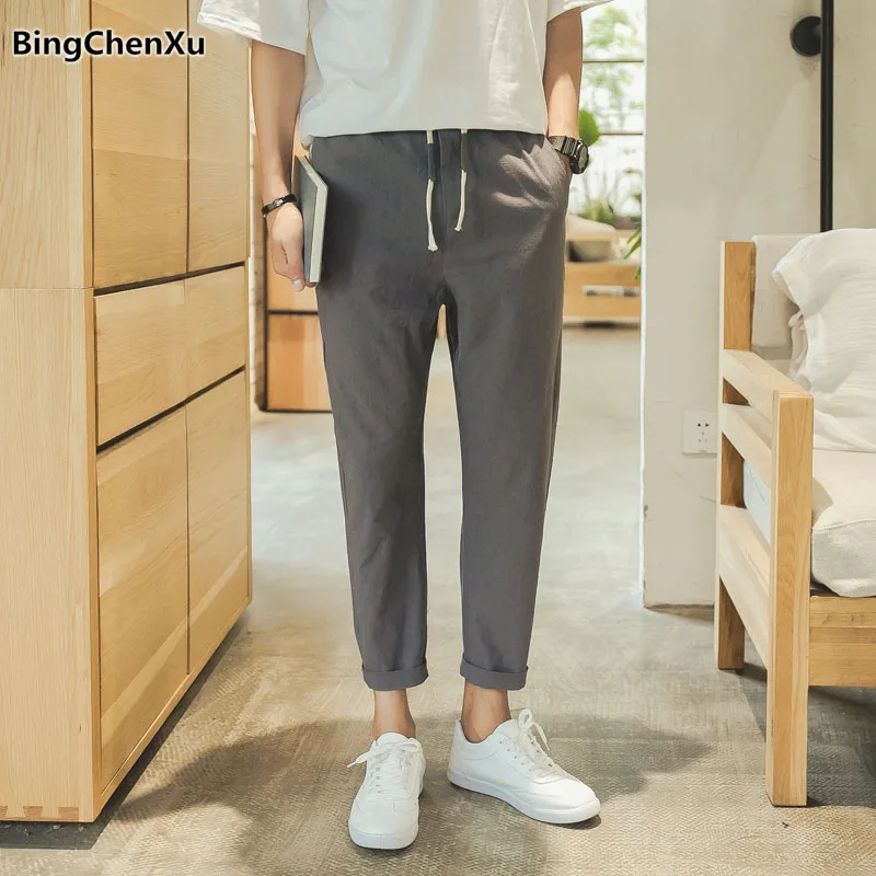 

Bingchenxu Mens Linen Pants 2018 Casual Harem Pants Men Jogger Pants Men Fitness Trousers Male Chinese Traditional Harajuku 782