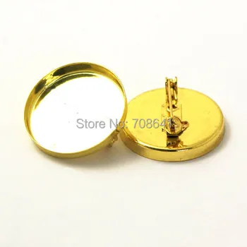 

Blank Brooches Pins Bases Round Deep Wall Bezel Cups Back Pin Cameo Cabochons Settings DIY Findings Multi-color Plated Wholesale