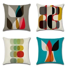 Lychee Geometric Pattern Pillow Case Cover Square 45x45cm Flax Pillowcase Home Decorative Pillowcases stylish flappy giraffe pattern square shape flax pillowcase without pillow inner