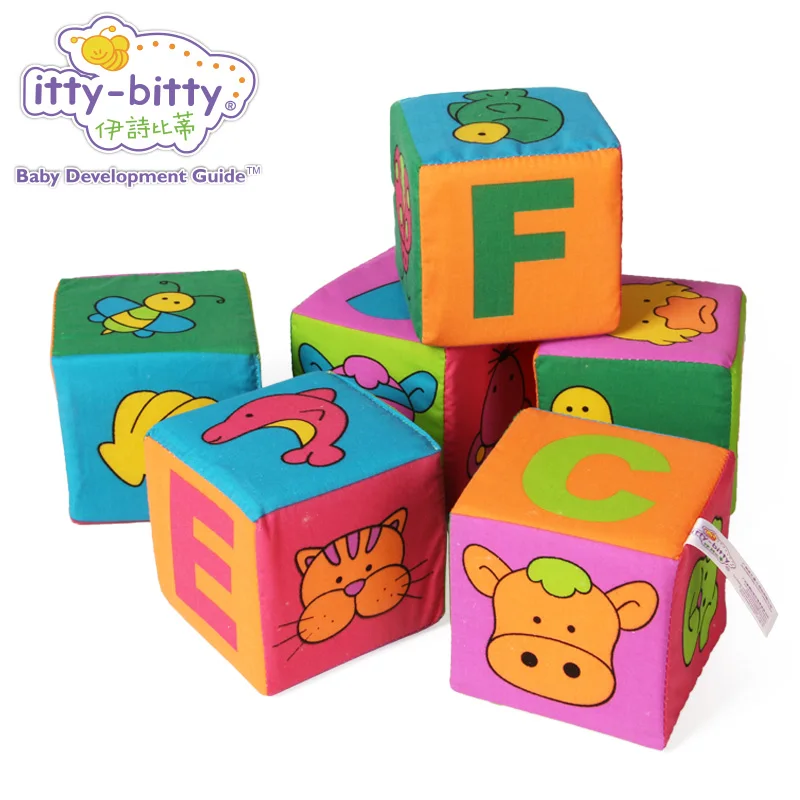 

Itty-Bitty 6PCS Baby Rattle Large Building Stack Game Soft Blocks Educational Baby Toys for Children Magic Cubes Gift Sort