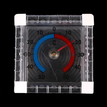 Przenośny kwadratowy ścienny wewnętrzny termometr zewnętrzny przyrząd do pomiaru temperatury niebieska czerwona skala Easy See tanie i dobre opinie HUXUAN Rejestrator temperatury NONE CN (pochodzenie) Temperature Thermometer
