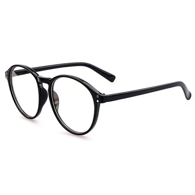 Большой круглый очки рамки для женщин прозрачный глаз мужчин компьютерных игр рабочих чтения nerd поддельные Близорукость Оптические - Цвет оправы: Bright Black