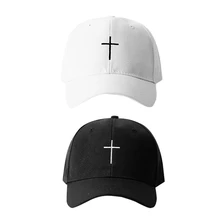 Женская Мужская бейсболка, вышитая крестом, хлопковая шапка, головной убор, спортивная одежда для улицы с регулируемой застежкой сзади