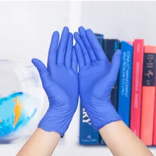 100 шт./компл. татуировки медицинского назначения Одноразовые ПВХ латекс маслостойкой нитриловые перчатки резиновые фиолетовые татуировки перчатки Размеры M#10B00054