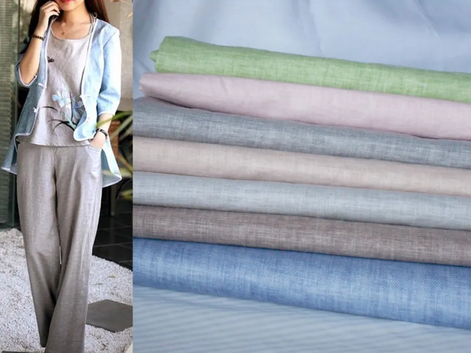Plain linen cloth for high end brand clothing Hanfu dress bespoke