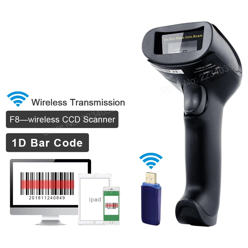 المحمولة USB السلكية QR الباركود قارئ التوصيل والتشغيل 1D/2D الباركود ماسحة مع شاشة مسح لسوبر ماركت مطعم صريحة