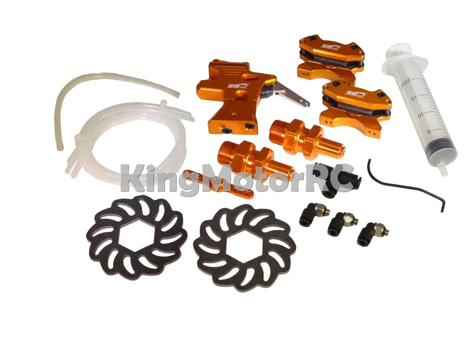 King Motor V2 Hydraulic Orange Aluminum Front Hydro Brake Kit HPI Baja