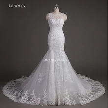Vestidos De Novia Wedding Dress 2017 Mermaid Beaded Real Photo Robe De Mariage Wedding Gowns With Lace Appliques Beaded