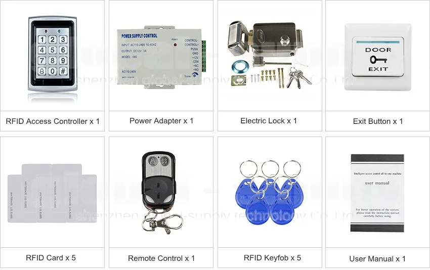 Diysecur Дистанционное управление RFID дверной Управление доступом безопасности Системы комплект+ Электрический замок+ Питание 7612