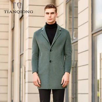 

2019 Autumn Winter New Men's Casual Solid Color Cashmere Coat Business Fashion Slim Fit Long Overcoat Jacket Male Brand Clothes