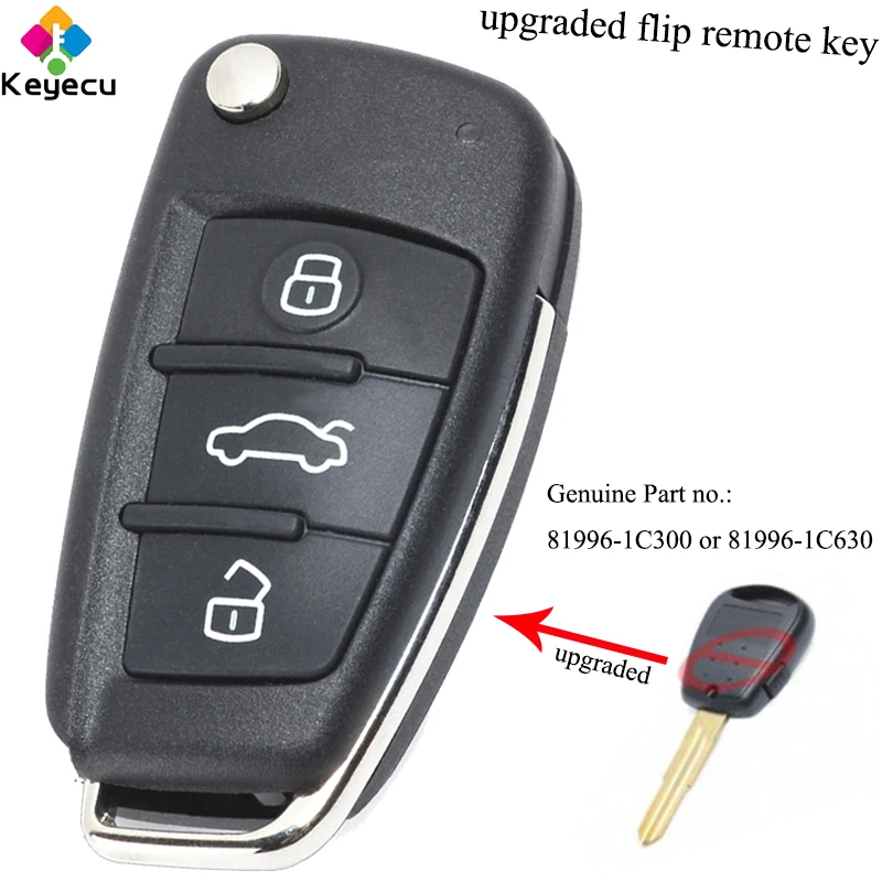 

KEYECU Upgraded Keyless Entry Flip Remote Car Key - 433MHz & ID46 Chip - FOB for Hyundai Getz 2002-2011 P/N: 81996-1C300/ 1C630