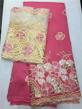 

LJMulticolor African George Lace Fabric with 2yards Tulle Lace African George Wrapper High Quality African George Fabric for Dre