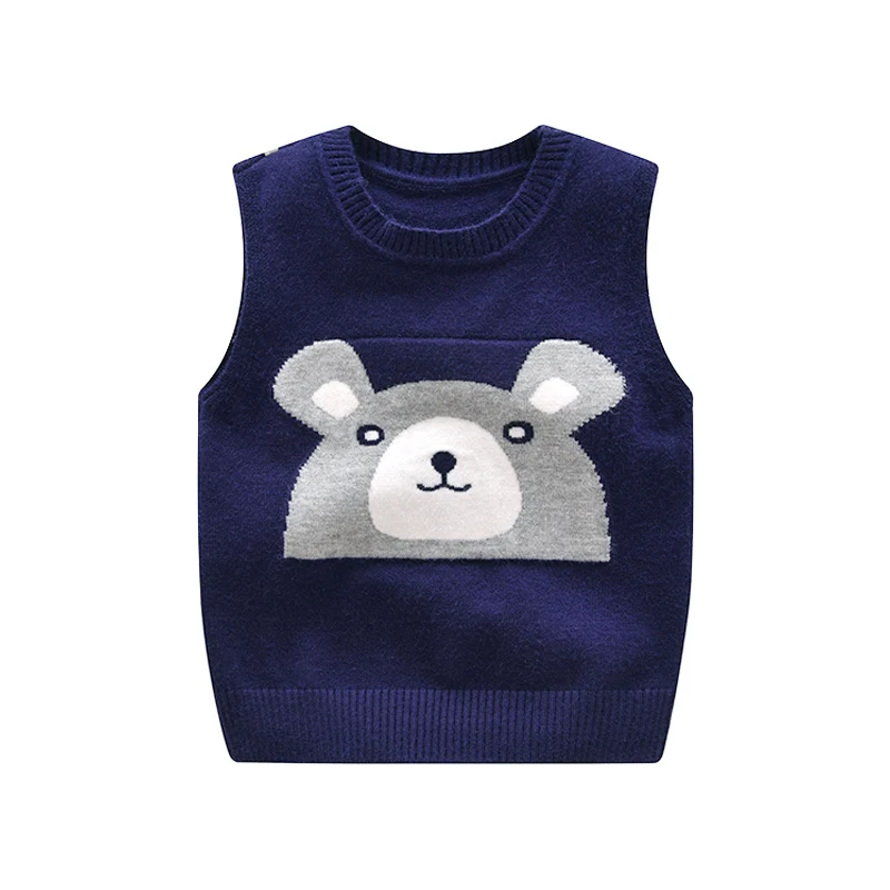 Cute Cartoon Boys Knitted Vest Spring Autumn Sleeveless Vest Children Top Clothes Casual Baby Costume Kids Waistcoat For Newborn