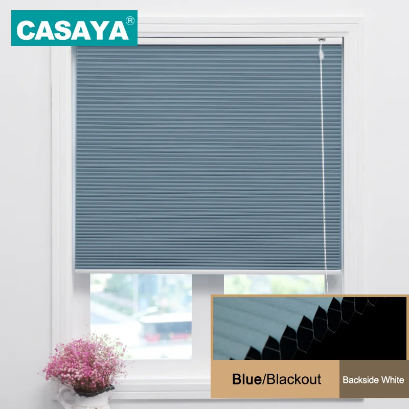 CASAYA пользовательские сотовые шторы сотовые жалюзи шумоподавление теплоизоляция затемняющие жалюзи сотовые 3" W X39" H - Цвет: Blackout-Blue