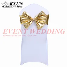 Оптовые цены бронзированное покрытие лайкра лента спандекс Декор-покрытие с бабочкой лук Свадьба отель события украшения