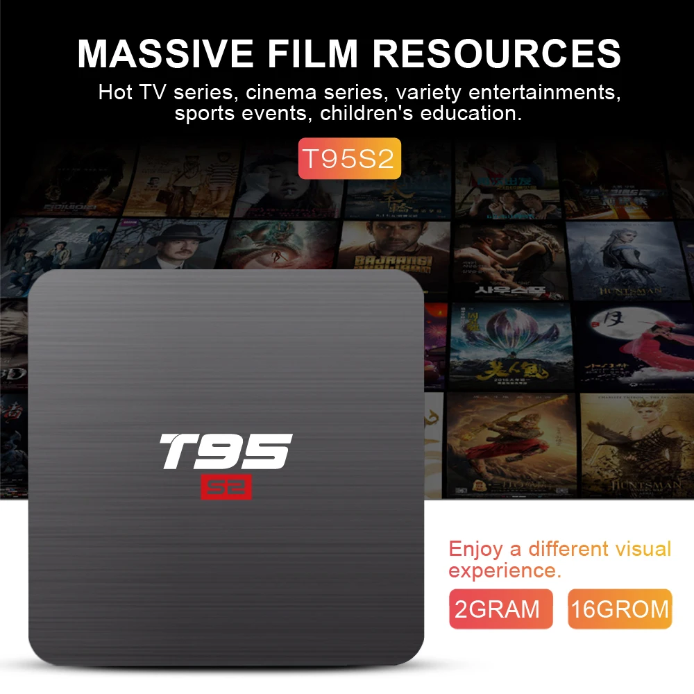 

Original T95S2mini Android 7.1 TV Box Smart TV Box Amlogic S905W Quad Core 2GB 16GB 2.4GHz WiFi Media Player Set top box