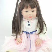 NPK 70 см силикона Reborn Baby Doll игрушки как настоящие 28 дюймов винил принцесса для малышей куклы длинные волосы bebe reborn bonecas