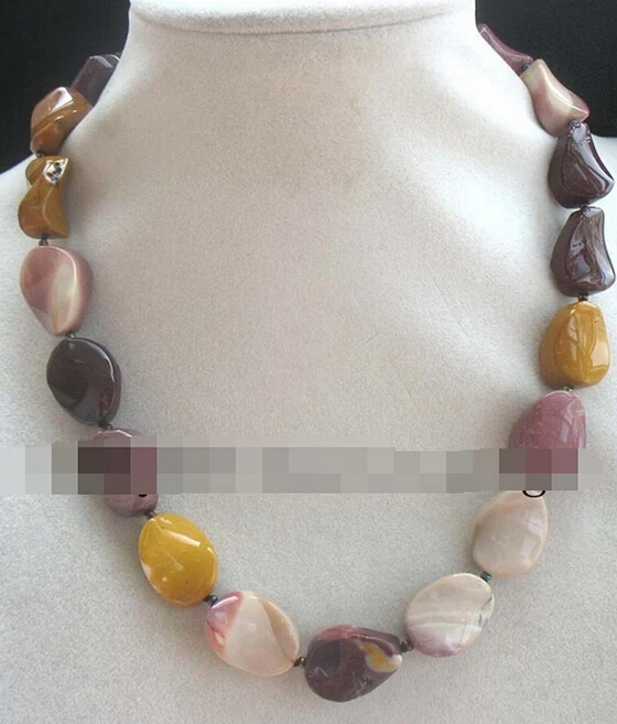 

Hot sell - egg agate flat wave 15*20mm necklace 17" nature Discount 35% -Bridal jewelry free shipping