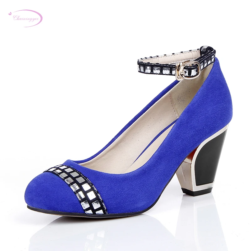 

Chainingyee handmade quality custom belt buckle elegant diamond genuine leather pumps decoration with high heels women's shoes