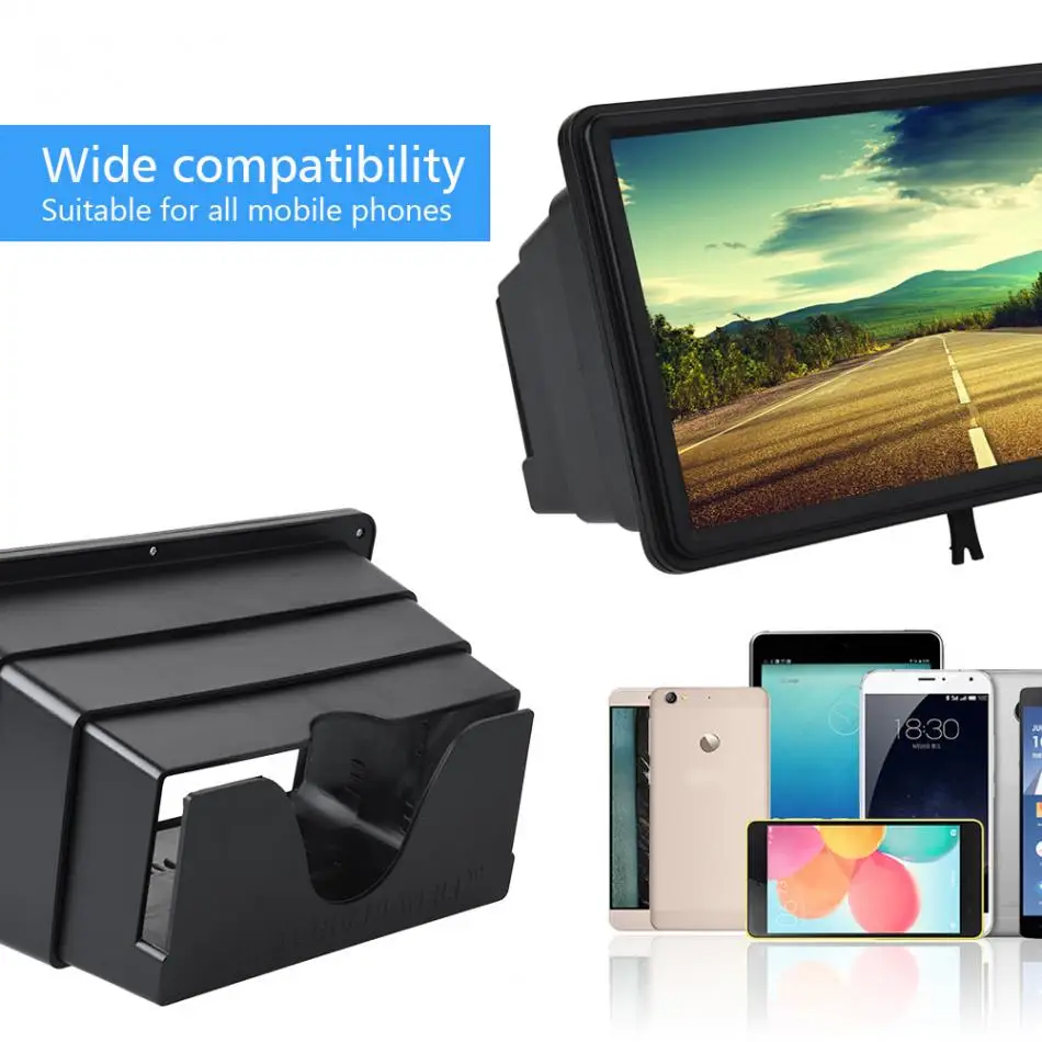 12 дюймовый мобильный увеличитель для экрана телефона Пластик выдвижной дисплей высокого разрешения 3D видео подставка для экрана держатель