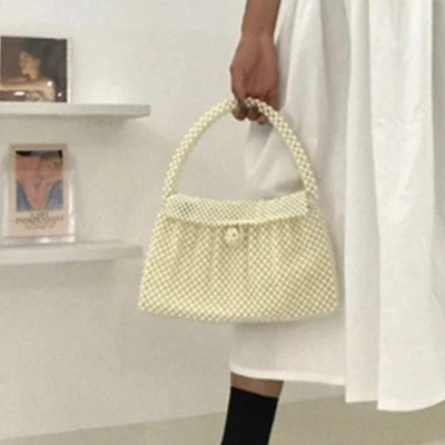 

NEW Transparent Crystal Bag Designer Pearls Jelly Bag Clutch Clear Bag Crossbody Messengers Women Crystal Handbag Pouch Totes