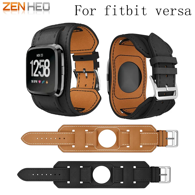 ZENHEO новые часы из натуральной кожи ремешок двойной походный браслет кожаный ремешок для часов для Fitbit Versa ремешок наручные часы