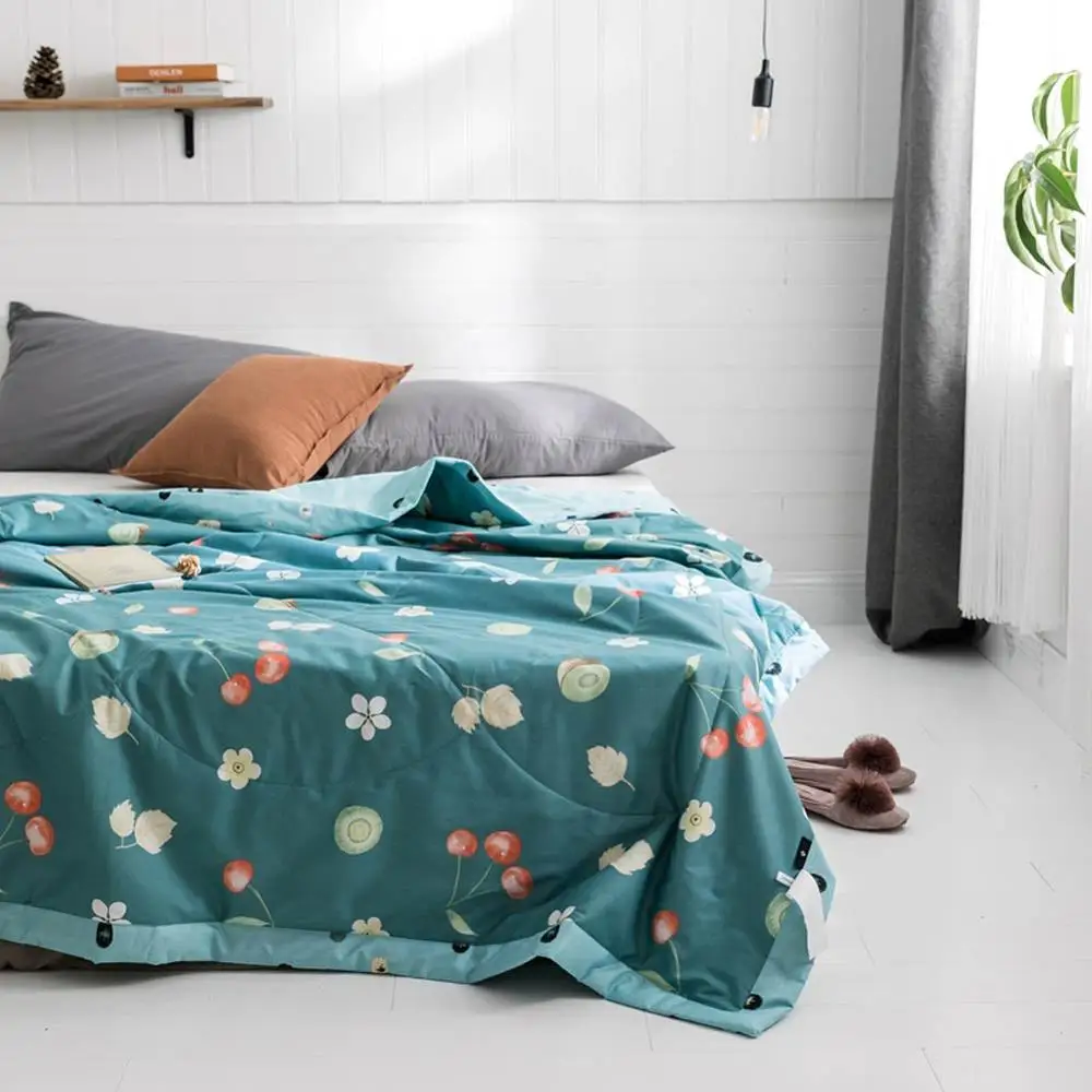 Svetanya цветочный принт Стёганое одеяло из хлопка покрывала для постели Одеяло(без наволочки - Цвет: 20192086