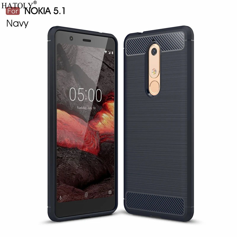 Чехол HATOLY для Nokia 5 1 мягкие силиконовые чехлы с начесом из ТПУ Rugger 2018 TA 1075
