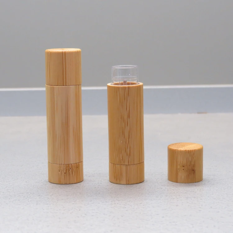 

Free shipping 20pcs/lot 5ml Bamboo Lipstick Tube For Cosmetic Packaging Lip Balm Tubes