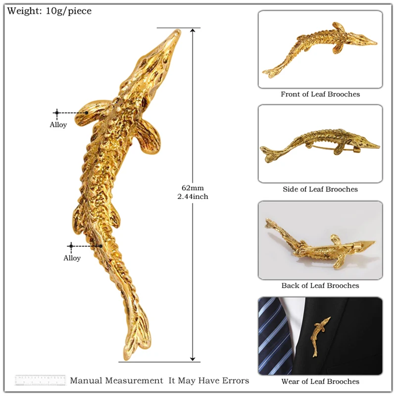 Винтажные окаменелости Осетровые Броши для женщин мужские аксессуары прекрасная ретро брошь с рыбой на булавке металлический маленький значок ювелирные изделия для костюма подарки