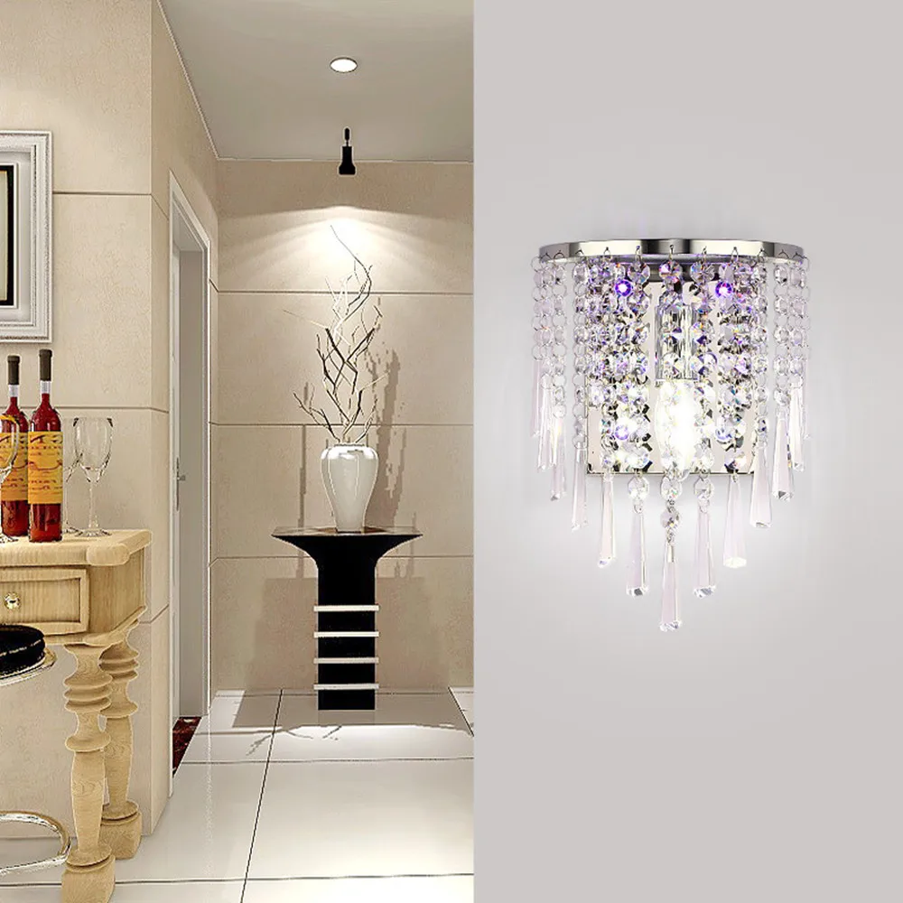 Chrome Silver Wall Lamp Sconce Gold Foyer Living Bedroom Bedside Wall Lamp (10)