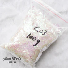 100 г украшения для ногтей, блестки для УФ-ромбовидной блестки, прозрачный лазер, белый лак для ногтей, Типсы для ногтей, аксессуары C03-100g